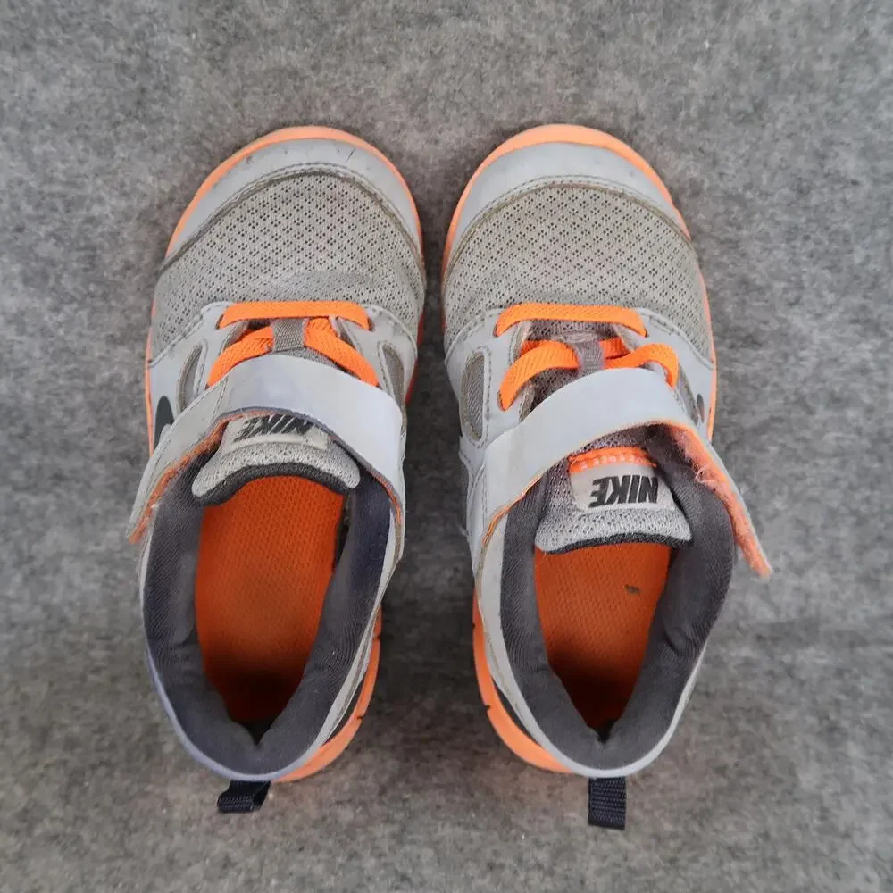 Nike Shoes Kids 10C Athletic Trainer Free 5 Sneakers Casual Easy On Grey Orange - Picture 7 of 12